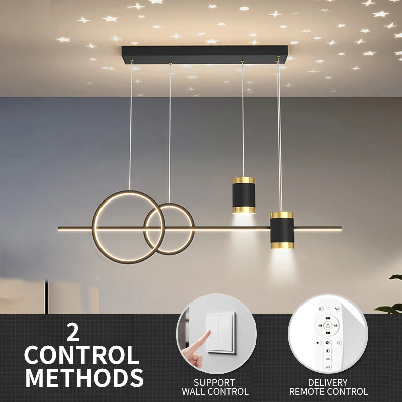 Lighting Modern  –  100cm Restaurant Pendant Light, Long Decorative Dining Table Light, Living Room Dining Room Modern LED Pendant Light Fixture