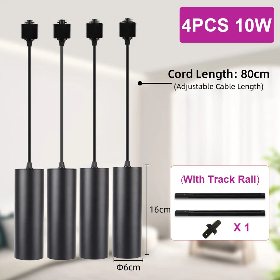 Lighting Modern  –  LED Track Pendant Light Hanging Decoration Ceiling Lighting Fixture Suitable for Living Rooms Dining Rooms Kitchen Pendant Light