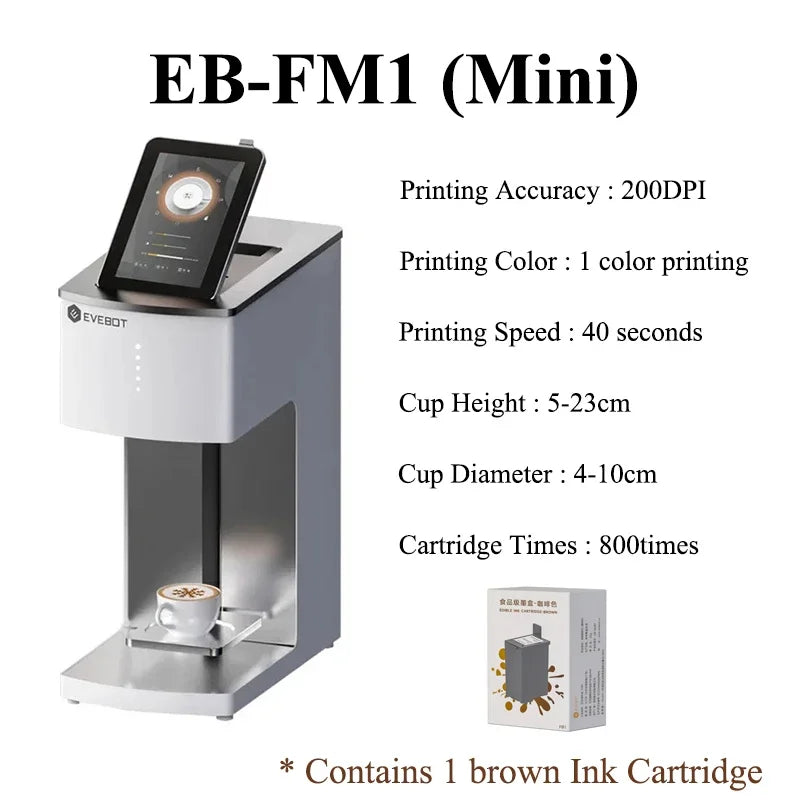 Evebot Coffee Drink Printer 3d Latte Art Coffee Printer Machine Automatic Beverages Food Selfie With WIFI Connection Printing