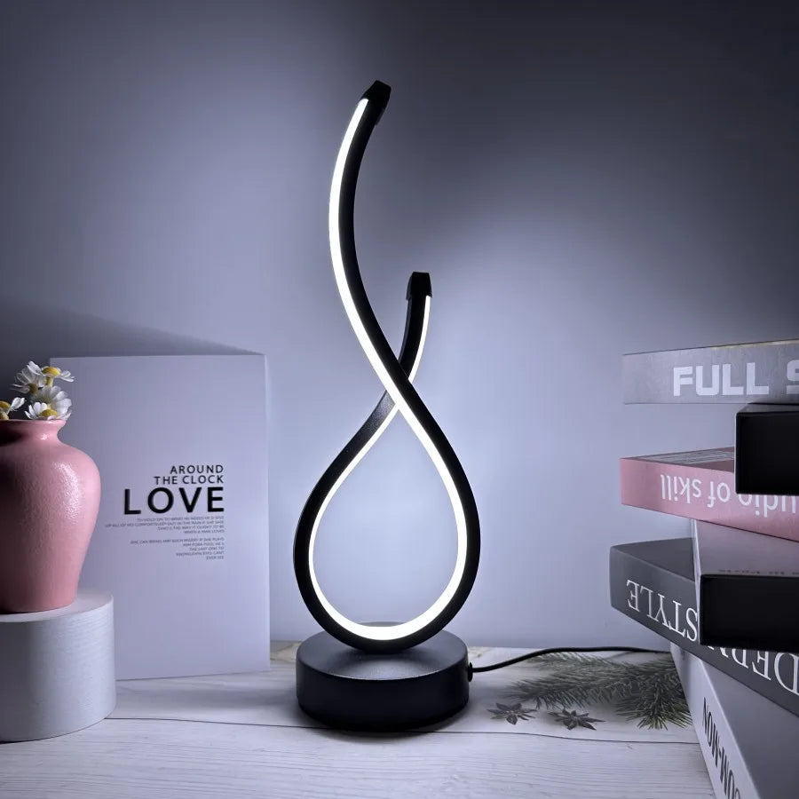 Lighting Modern  –  LED Table Lamp USB Bedroom Nightlight Creative Restaurant Coffee Shop Luminescent Decorative Table Lamp
