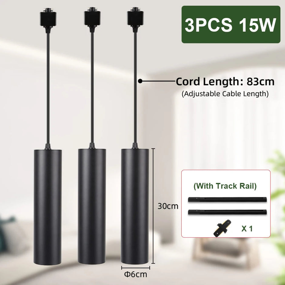 Lighting Modern  –  LED Track Pendant Light Hanging Decoration Ceiling Lighting Fixture Suitable for Living Rooms Dining Rooms Kitchen Pendant Light