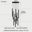 Lighting Modern  –  Simple LED Chandelier Water Pipe Long Chandelier Living Room Hanging Lamp Long Downlight Compound Villa Staircase Chandelier