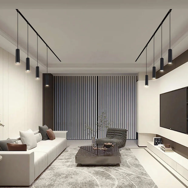 Lighting Modern  –  LED Track Pendant Light Hanging Decoration Ceiling Lighting Fixture Suitable for Living Rooms Dining Rooms Kitchen Pendant Light