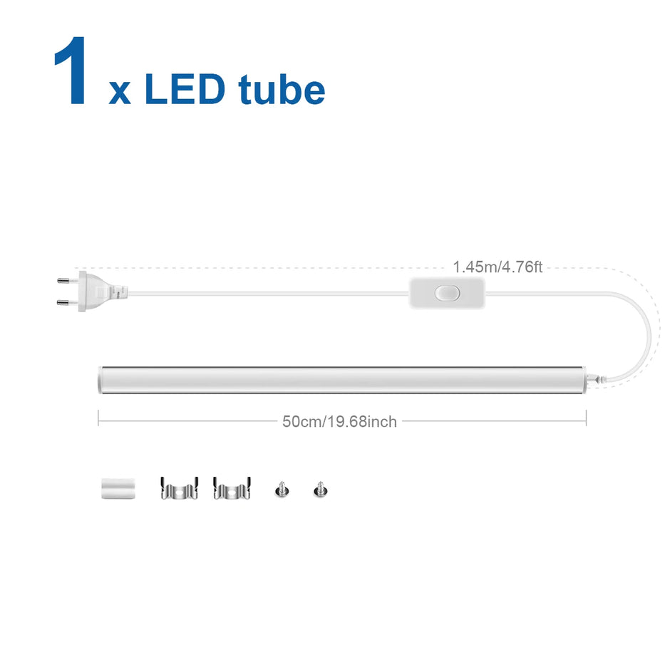 Lighting Modern  –  50cm led Lights Kitchen under cabinet Lamp 220V 15W  Led Tube With 1.2m EU Plug Switch Power Cable For Home Bedroom Indoor Lamps