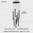 Lighting Modern  –  Simple LED Chandelier Water Pipe Long Chandelier Living Room Hanging Lamp Long Downlight Compound Villa Staircase Chandelier