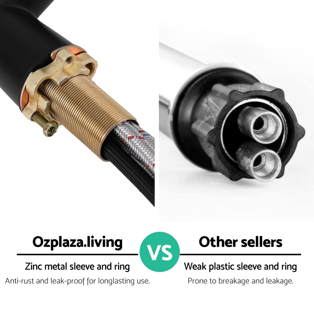 Cefito Kitchen Mixer Tap Pull Out Rectangle 2 Mode Sink Basin Faucet Swivel WELS Black