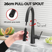 Cefito Kitchen Mixer Tap Pull Out Round 2 Mode Sink Basin Faucet Swivel WELS Black