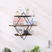 3-Tier Rustic Floating Wall Shelves Wood Display Books