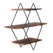 3-Tier Rustic Floating Wall Shelves Wood Display Books
