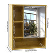 Bamboo Wall Medicine Cabinet Mirror 55.5cm 5 Shelf