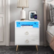 Amelia Modern LED Bedside table with USB and power socket White