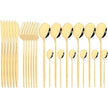 24pc Elegant Stainless Steel Gold Flatware Set Classic Knife Fork Spoon Gift Set