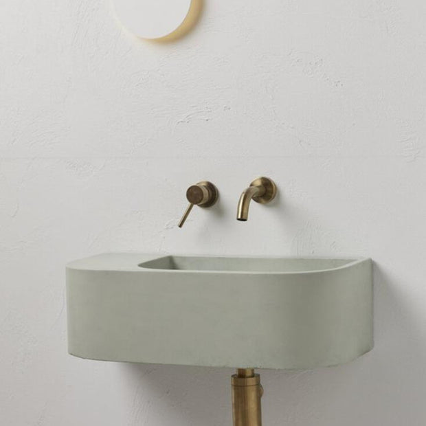 New Concrete Cement Wash Basin Counter Top Matte Mint Green terrazzo finish Wall Hung Basin