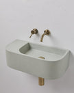 New Concrete Cement Wash Basin Counter Top Matte Mint Green terrazzo finish Wall Hung Basin