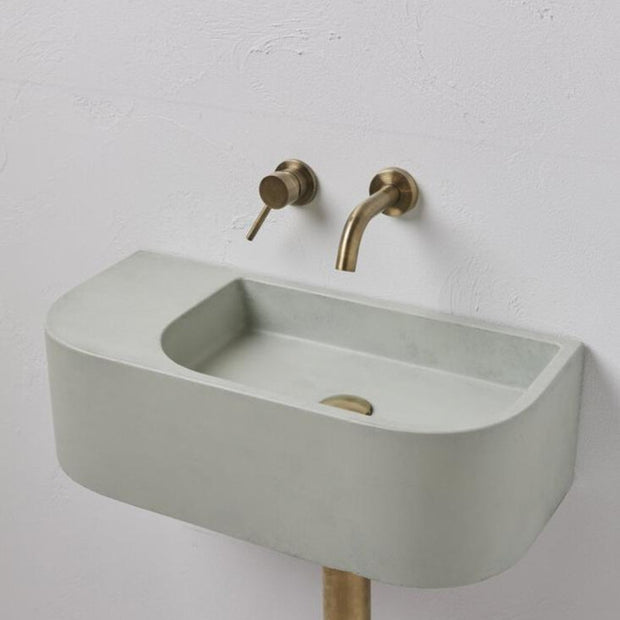 New Concrete Cement Wash Basin Counter Top Matte Mint Green terrazzo finish Wall Hung Basin