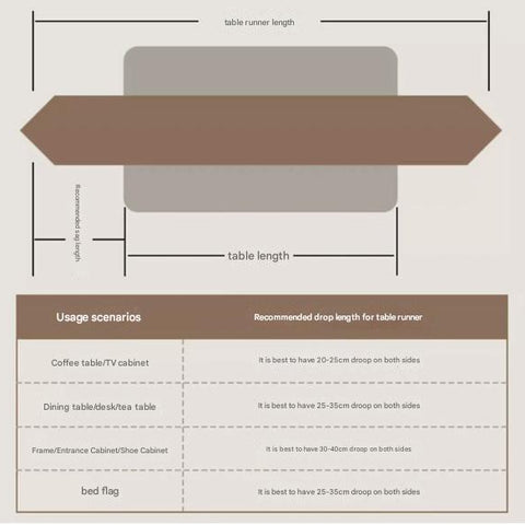 Black-white Elegant Green Botanical Table Runner with Tassels - 30x180cm